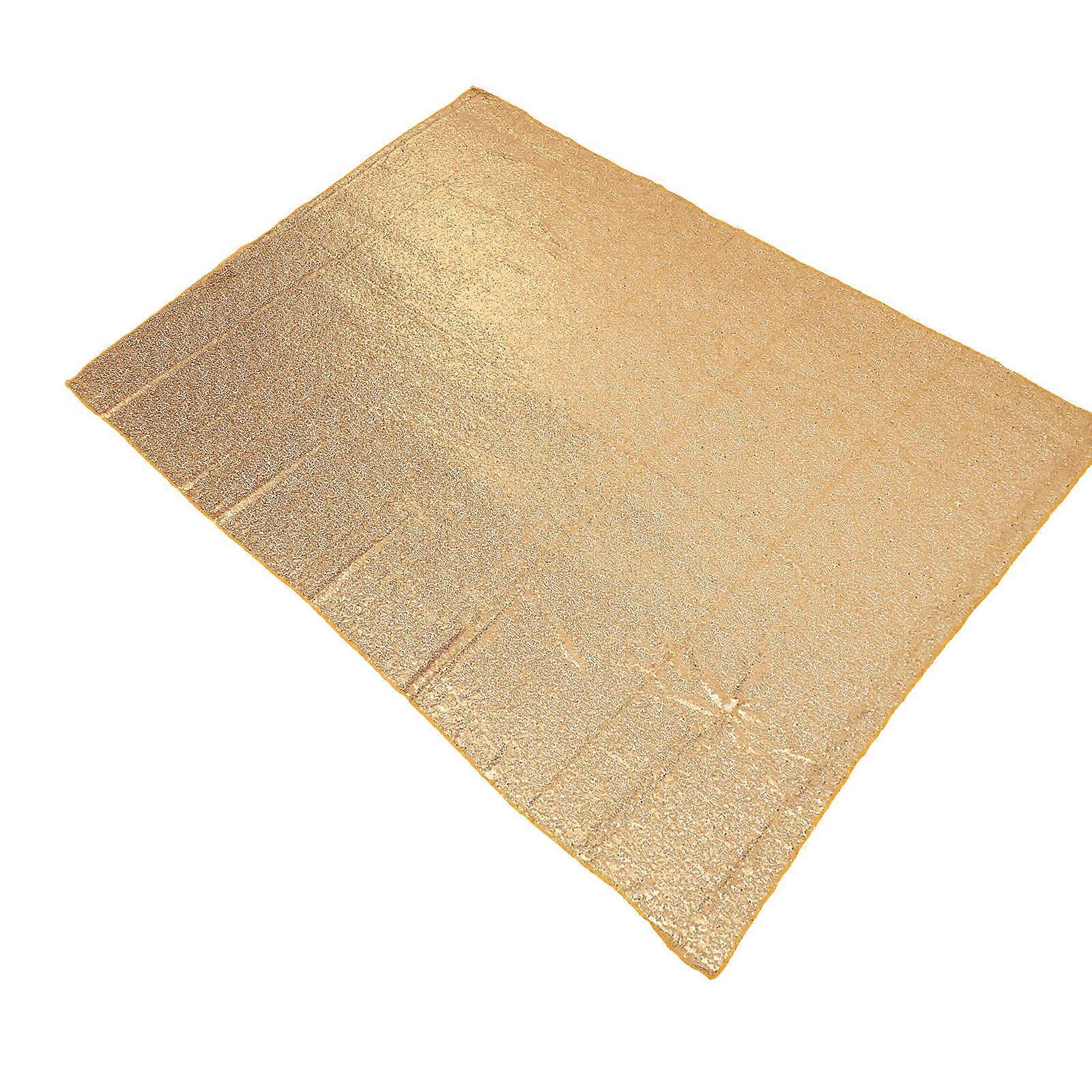 Golden Sequin Tablecloth Polyester Table Runner for Wedding Use