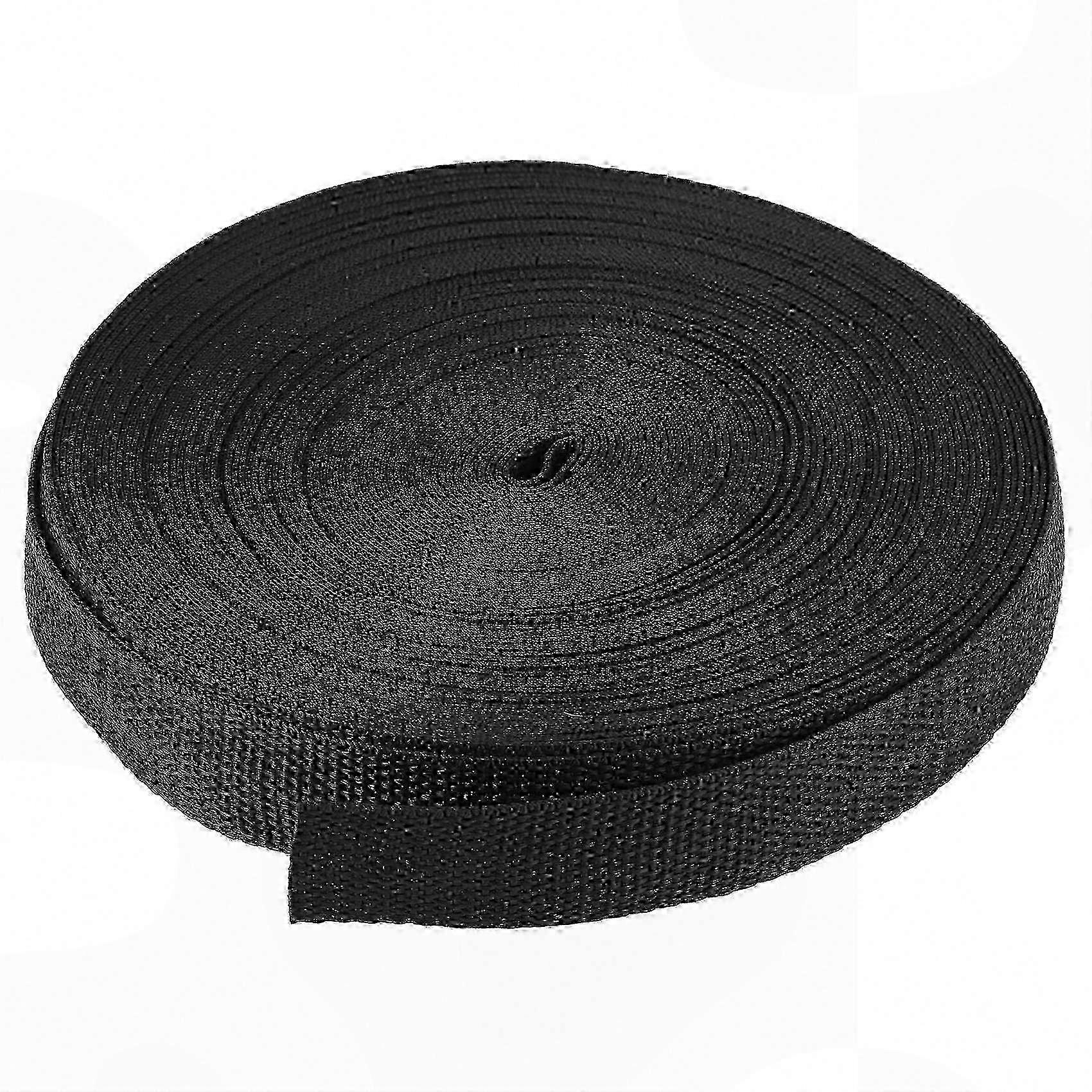 Bag Straps & Binding Projects: Black Nylon Webbing Roll, 25mm x 20m
