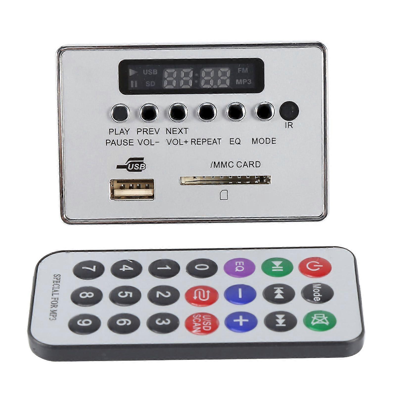 Bluetooth MP3 Decoder Board Audio Module USB Storage Memory FM Radio (Silver)