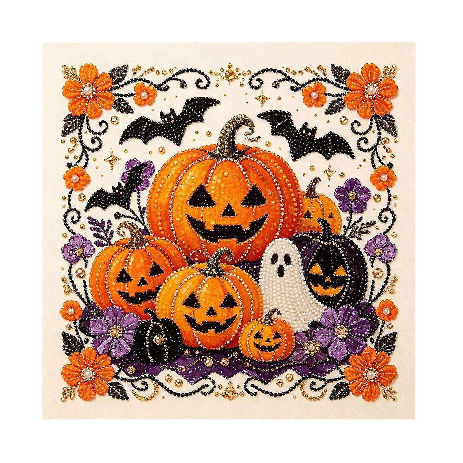 Halloween Ghost Pearl Art Kit  Pumpkin Ghost Design