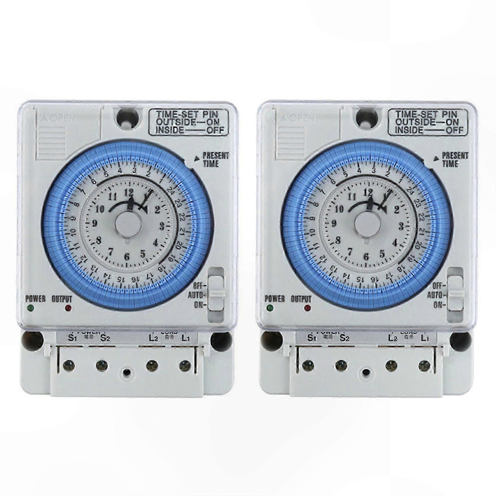Rectangle Timer Switch 15 Min/96 Cycles Battery-Free Double Pack