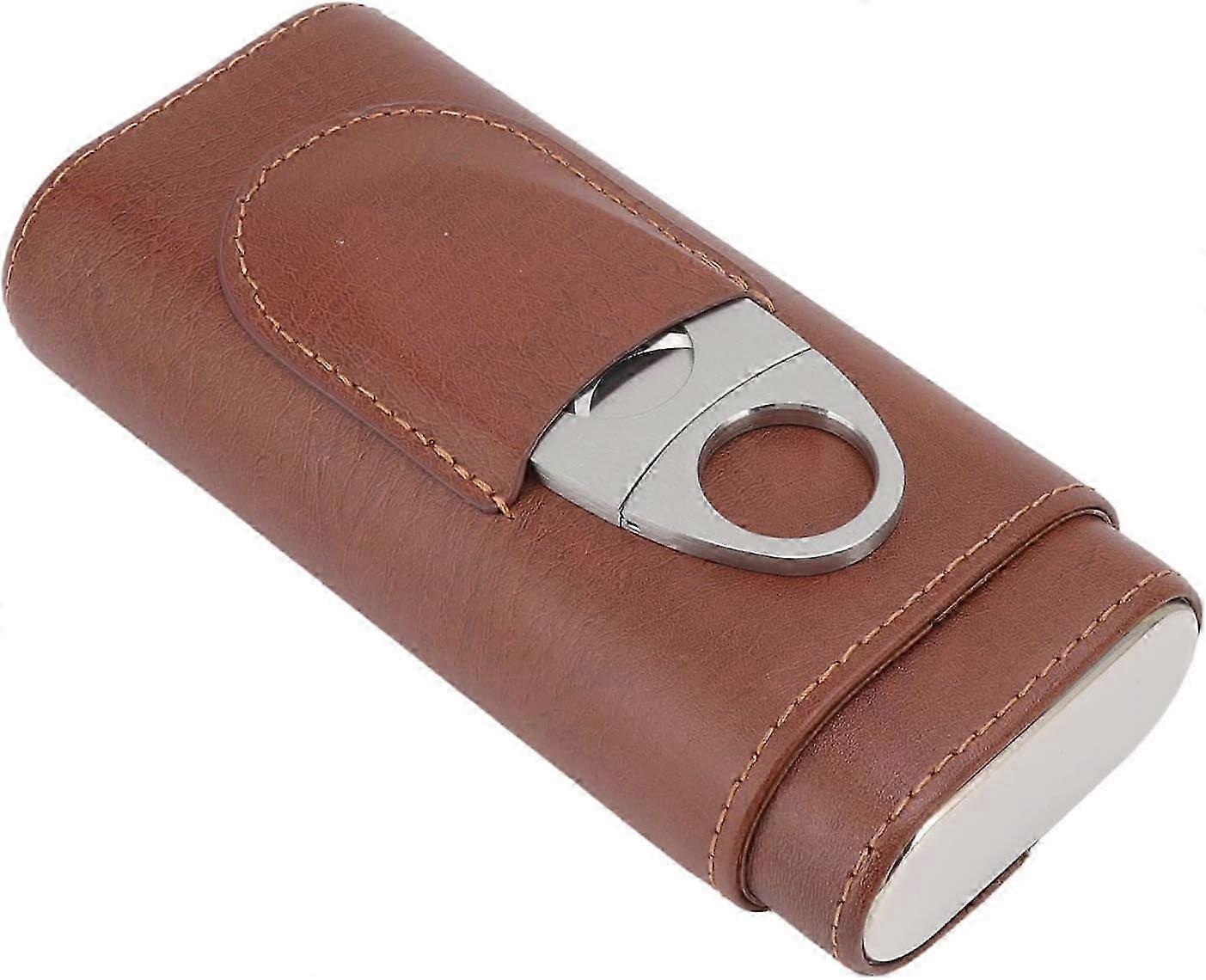 Leather 3-Finger Cigar Case Cedar-Lined
