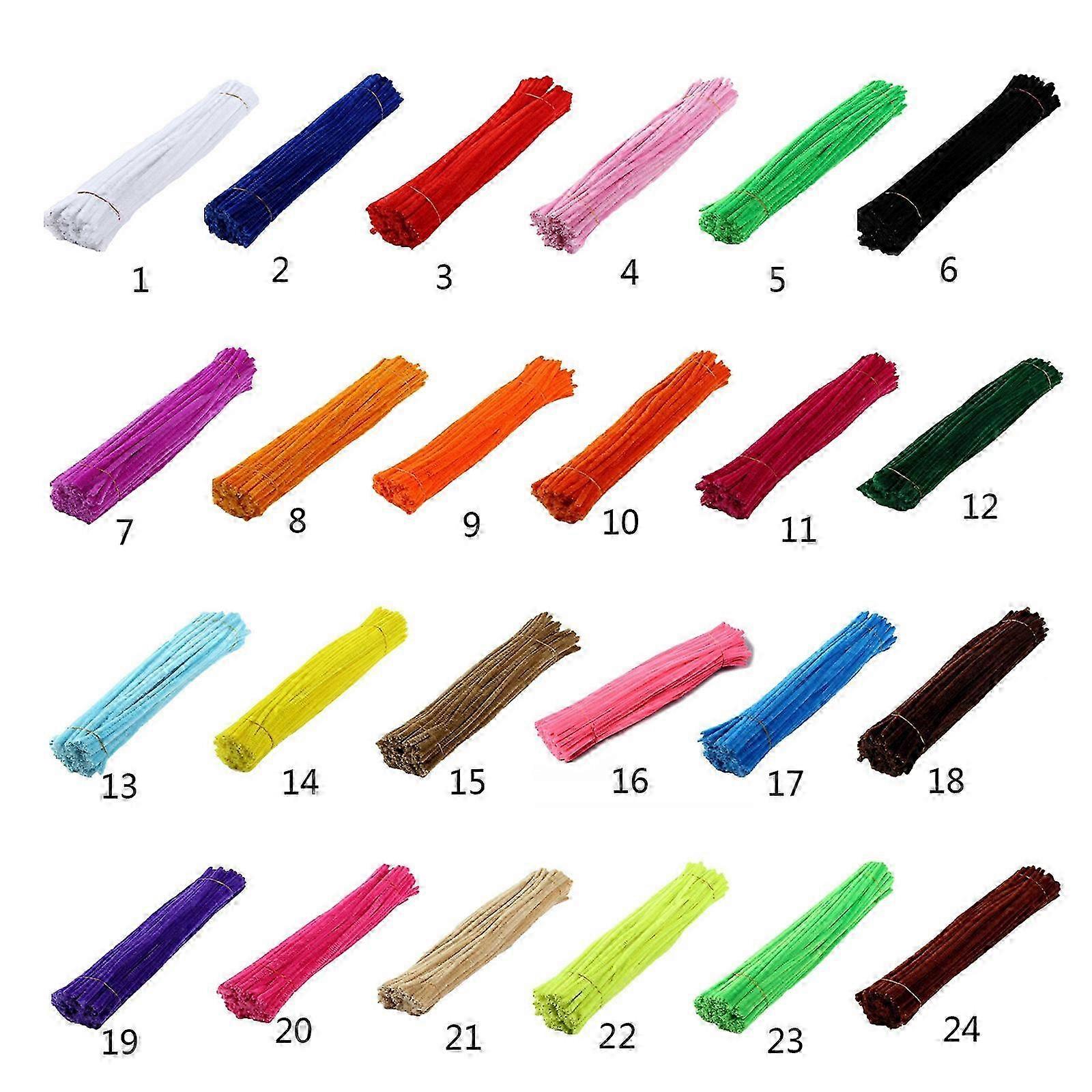 100pcs 30cm Chenille Stems 24 Colours