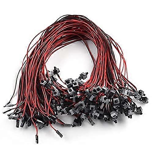 50Pack 2 Pin PC Power Switch Cable Plug and Play 50cm Extended Length for Desktop Computer Case