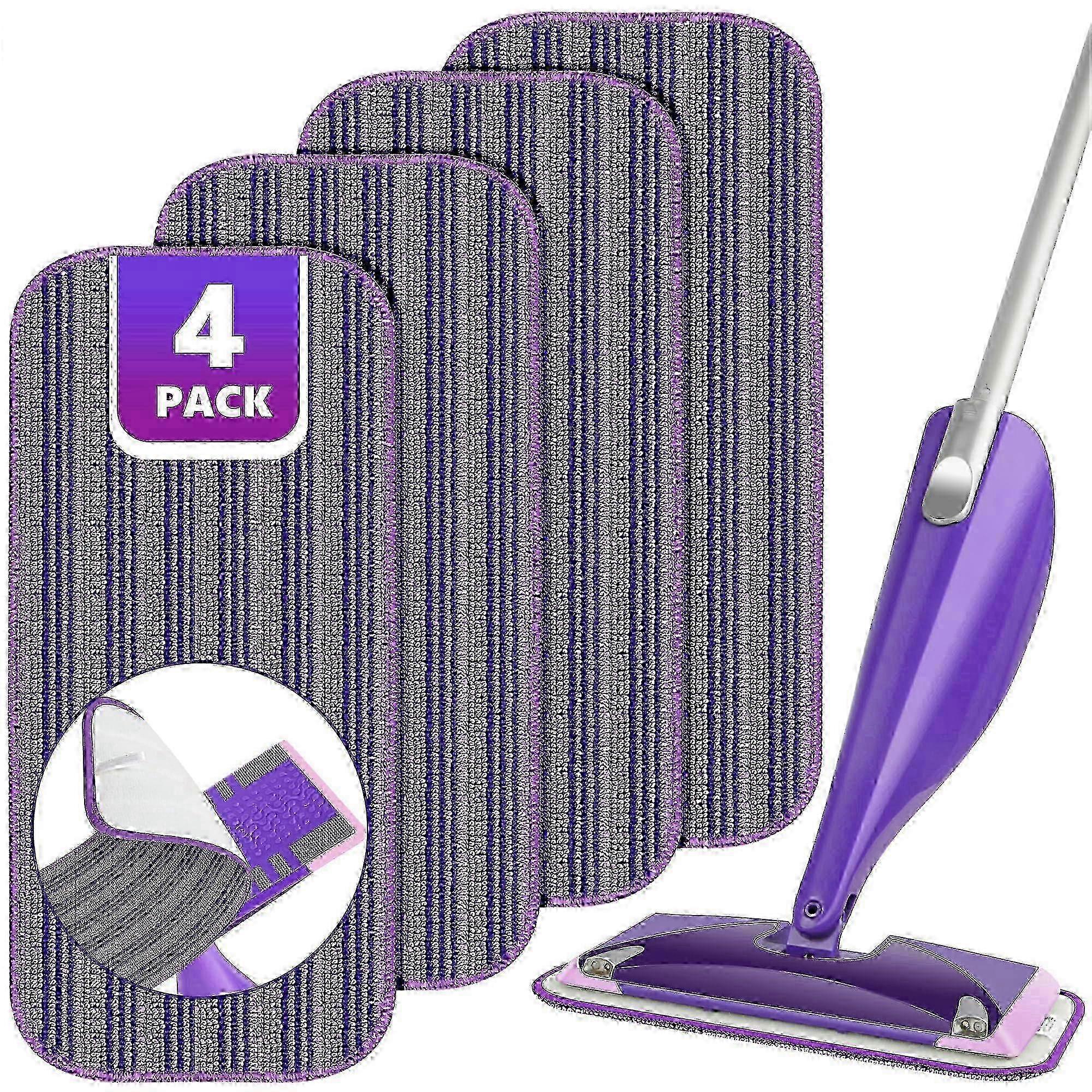 Replacement Pads for Swiffer Wet Jet Mop, 4 Pack Microfiber Refill