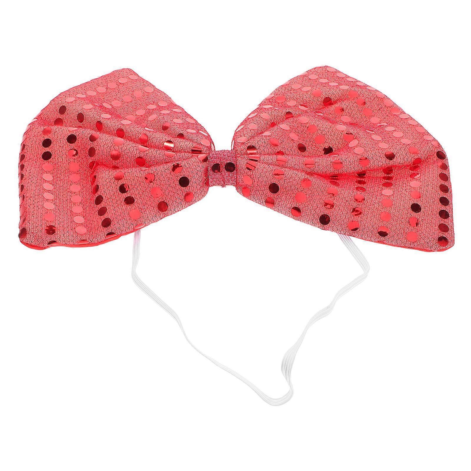 Large Red Sequin Bow Tie compatible with Masquerade Holiday Bow Tie Accessory