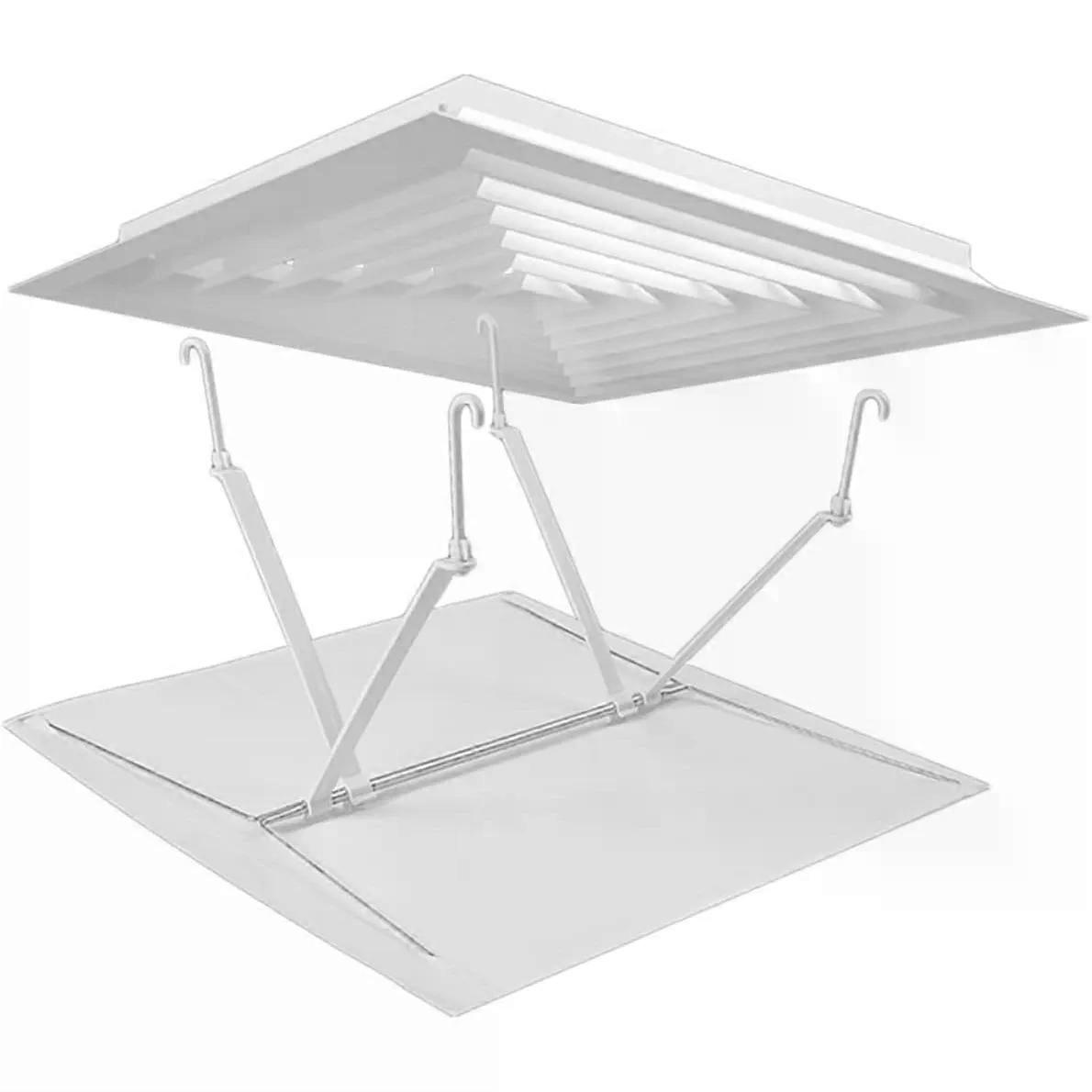 Square Central Air Conditioner Vent Deflector with Hooks White