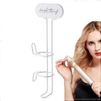 Wall Mounted Curling Iron Holder with HeatSafe Wire Design, White Hair Styling Tool Organizer for Bathroom 32x11x5.5cm
