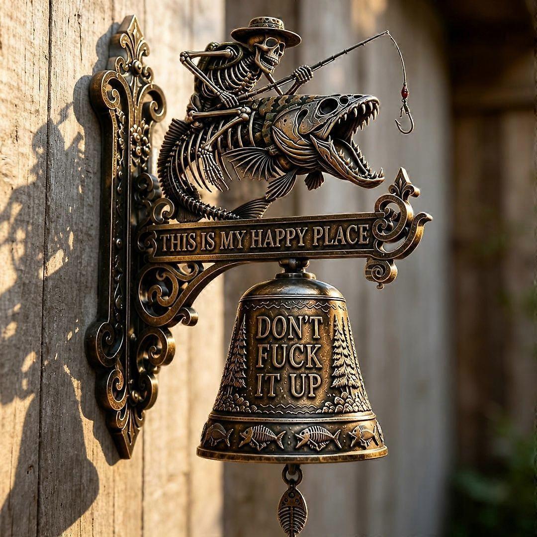 Rustic Skeleton Fisherman Door Bell
