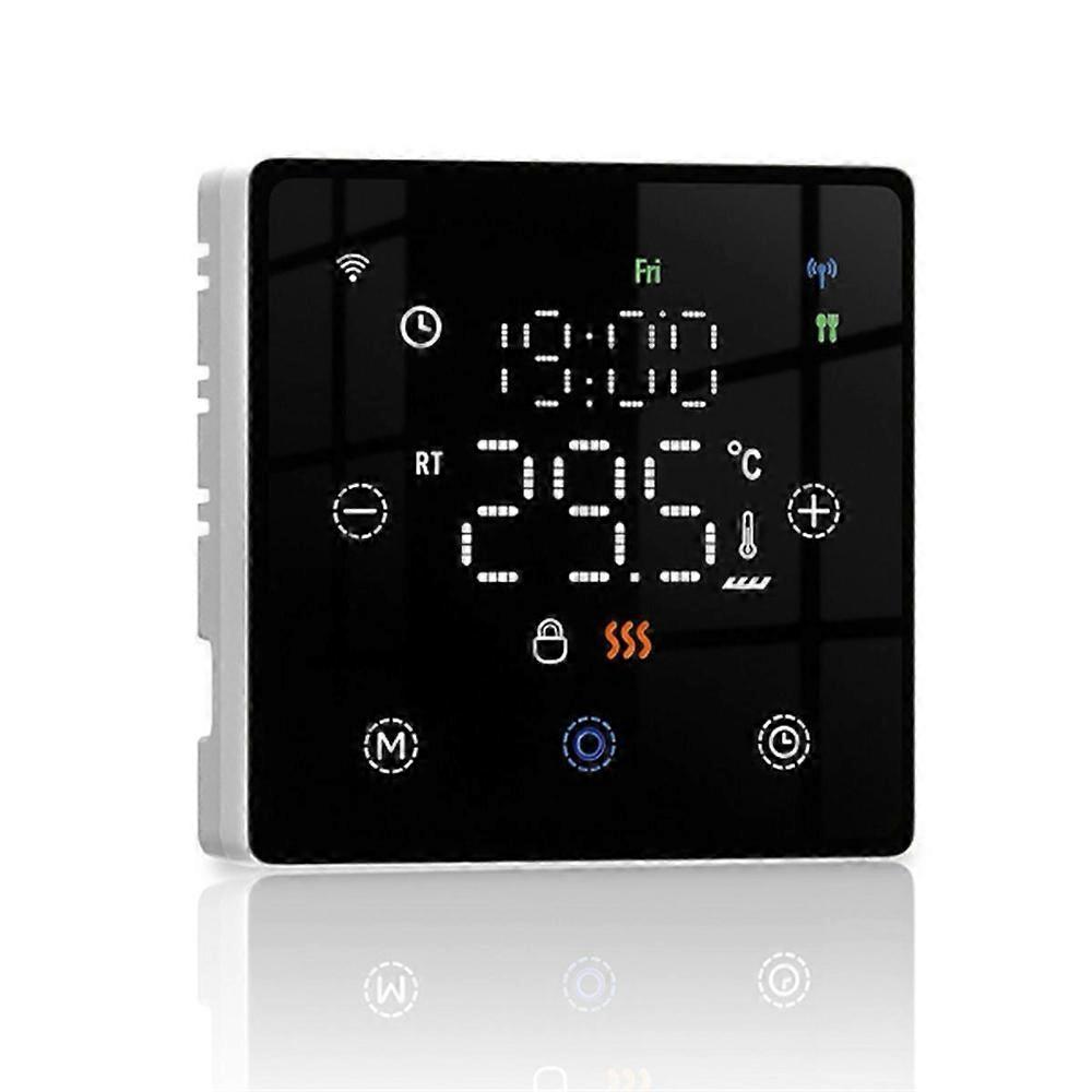 Smart Floor Heating Switch, Zigbee, Black, PC+ABS, APP Remote Control, Voice Control, Weekly Programming, Energy Saving