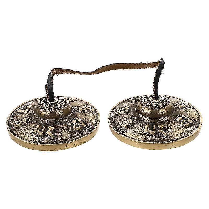 6.5X6.5x2cm Brass Tambourines 1pc Copper Yoga Meditation Finger Cymbal Bell Meditation Bell Religiou