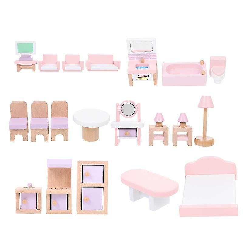 14.3X11cmおもちゃキッチン&プレイフード22pcsミニハウス家具モデルドール寝室ミニファー