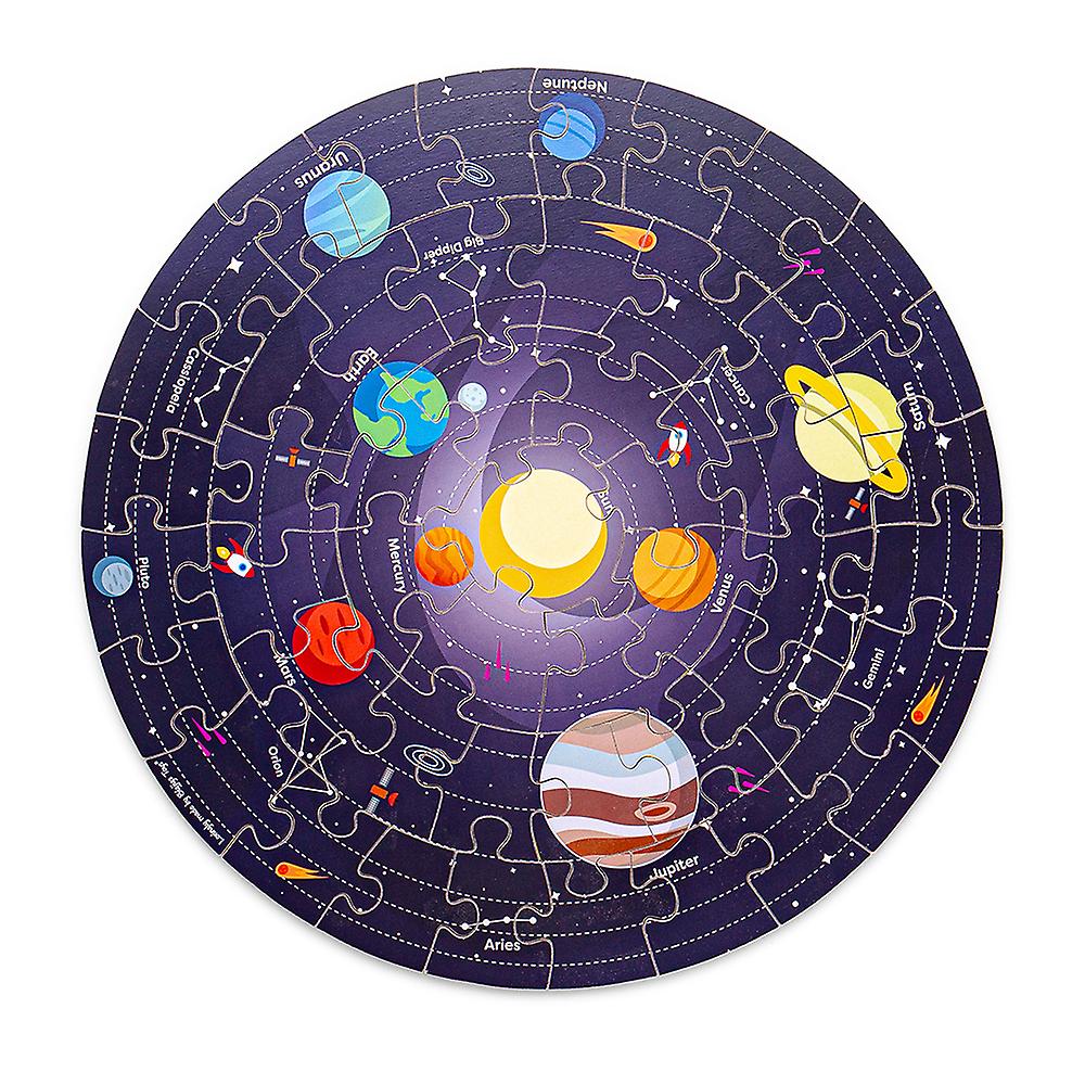 Bigjigs Toys Solar System Wooden Floor Puzzle - 50 Pieces, Kids Jigsaw Puzzles