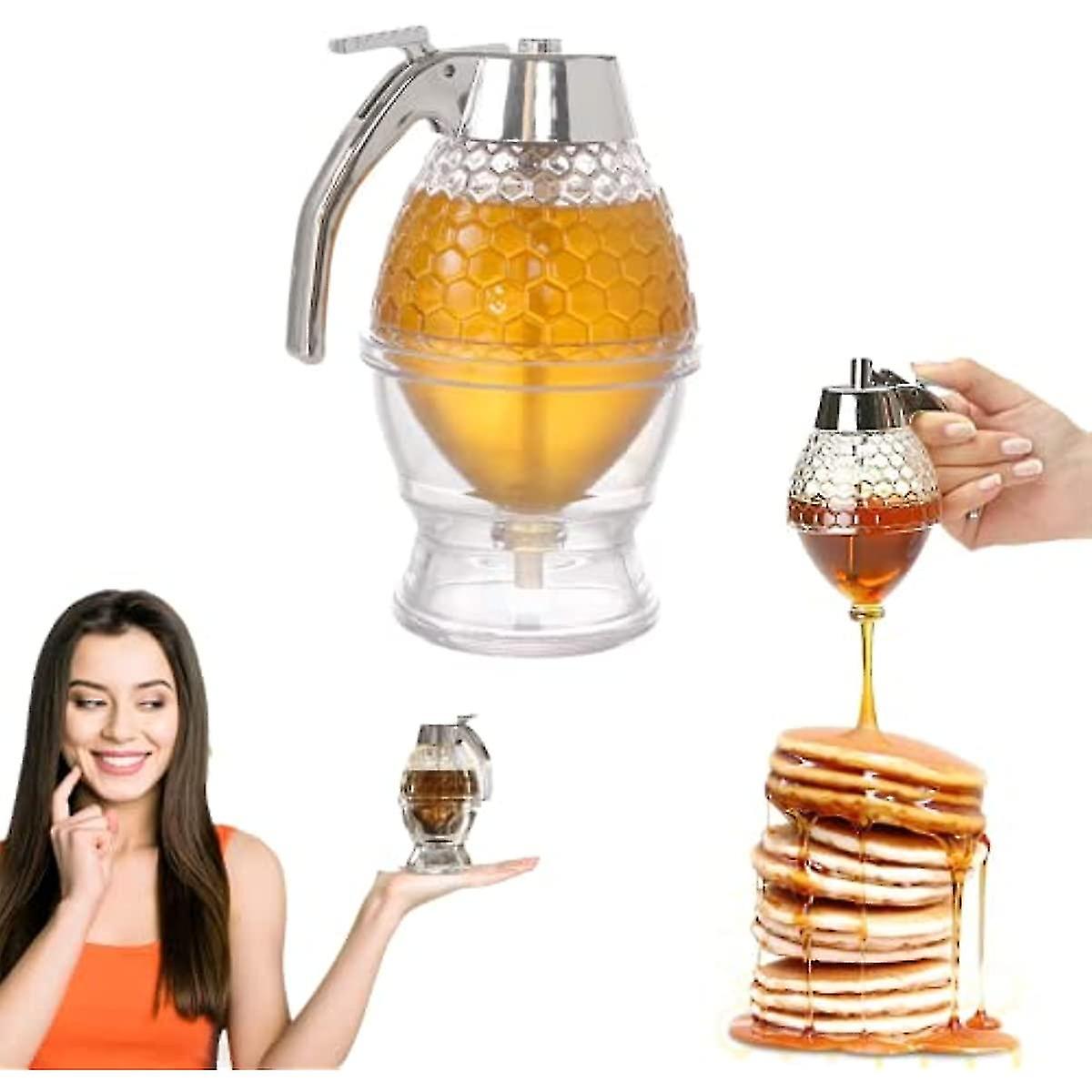 2022 Best Honey Dispenser 200ml Honey Dispenser No Drip Glass With