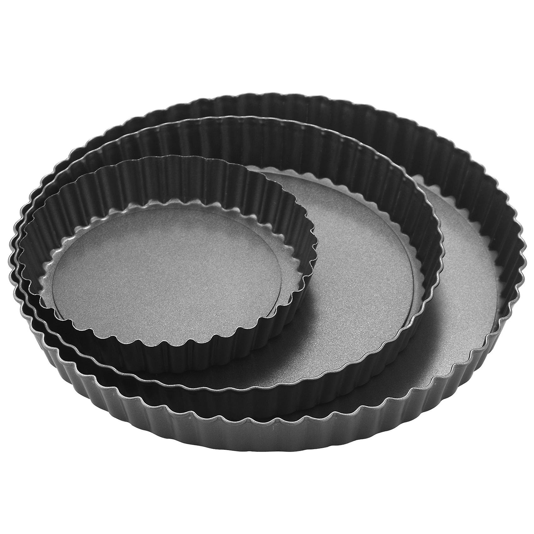 Pie Tin,Non-Stick Pie Dish,Round Quiche Tart ,Pizza Plate with Removable Loose Bottom,Bakeware(14/2
