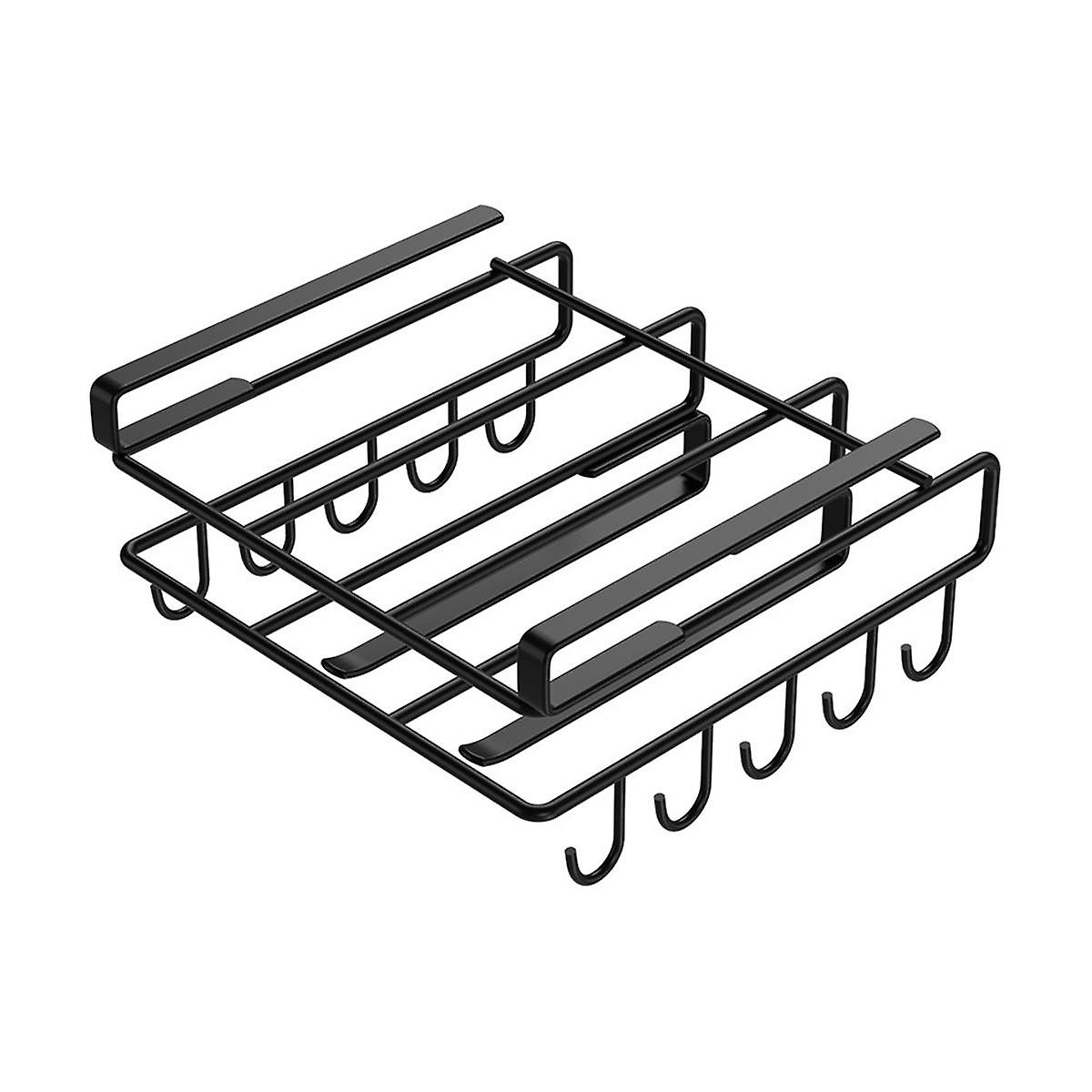 Stainless Steel Kitchen Utensil Storage Rack Under Cabinet Kitchen Utensil with 10 Hooks