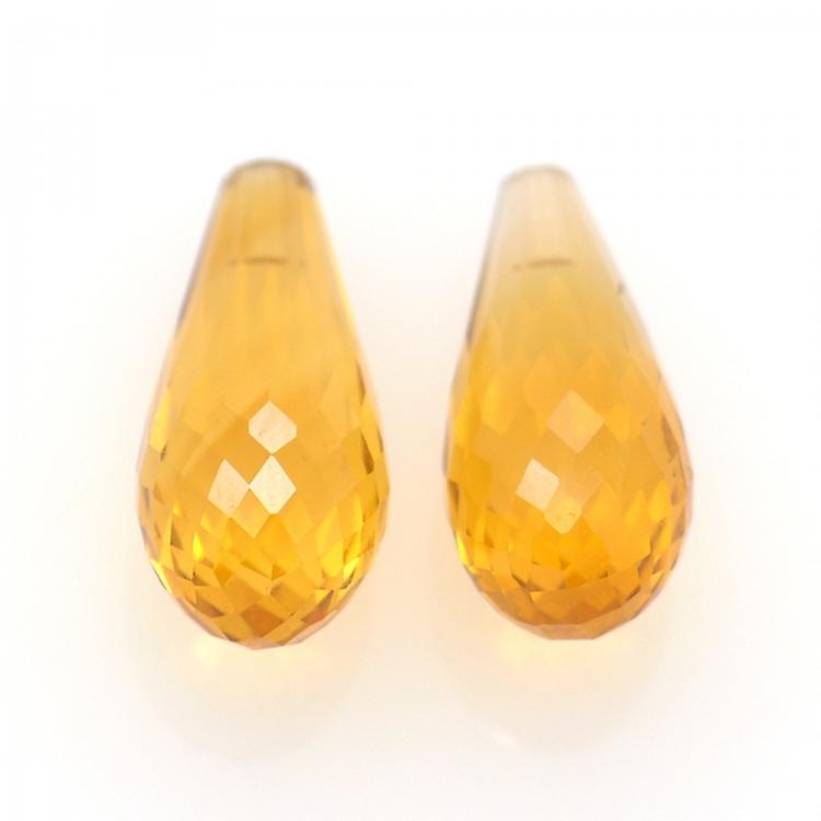 9.74ct Set Citrine Briolette Cut awo91