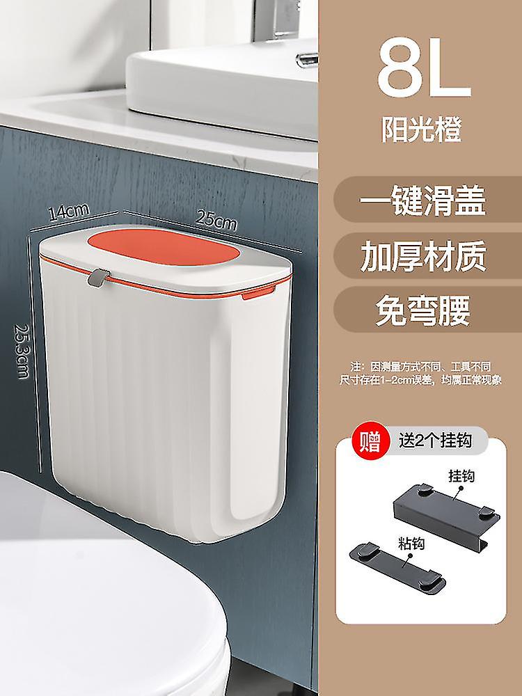 Kitchen Wall Mounted Trash Water Proof Hanging Storage Bucket With Lid Large Capacity Toilet Paper Basket Fast Garbage Collectio