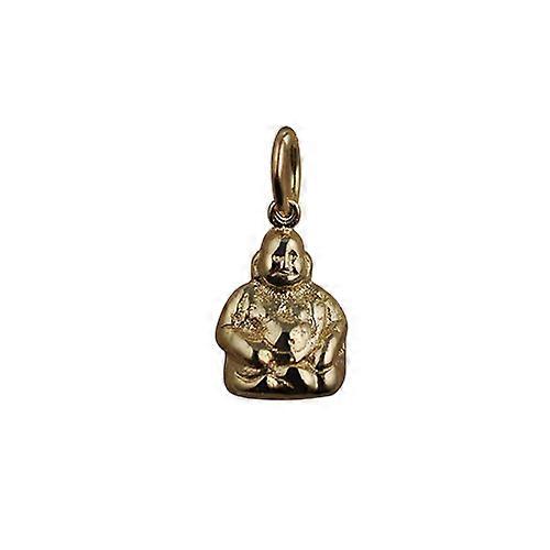 9ct Gold 11x9mm Buddha Pendant or Charm 