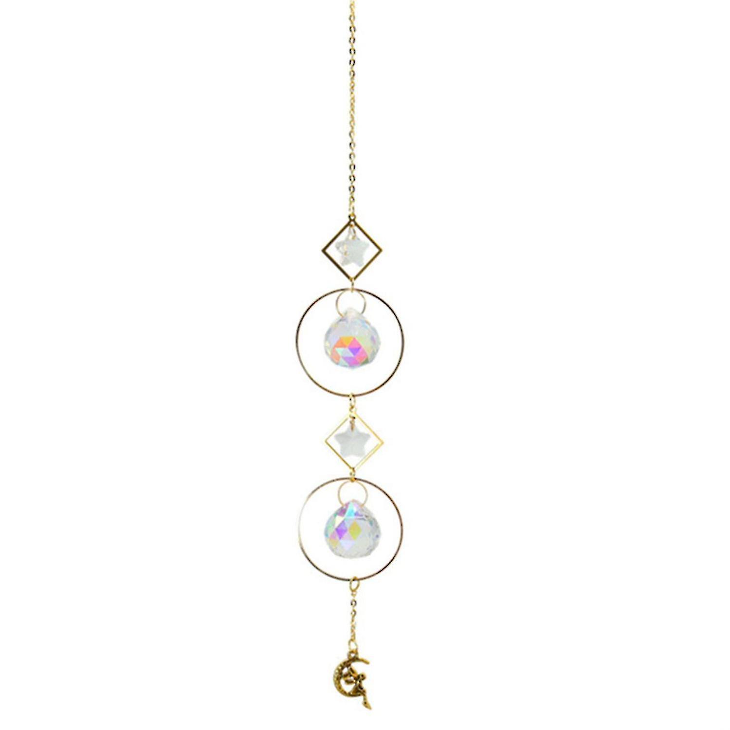 Crystal Windchime Ornament Exquisite Star Moon Pendant Personalized Sun Catcher For
