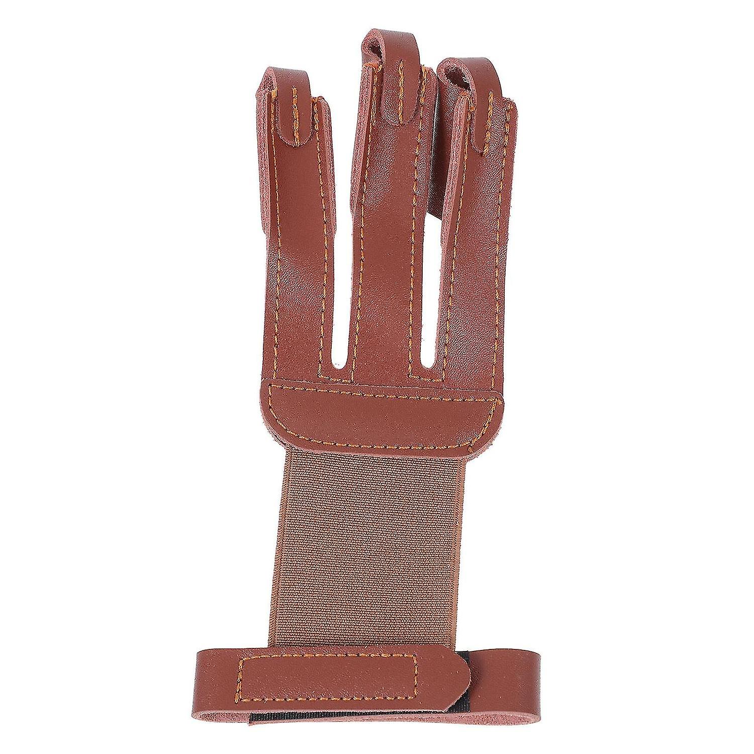 1pc Archery Finger Tab Genuine Cow Leather Shooting Protector Finger Protector