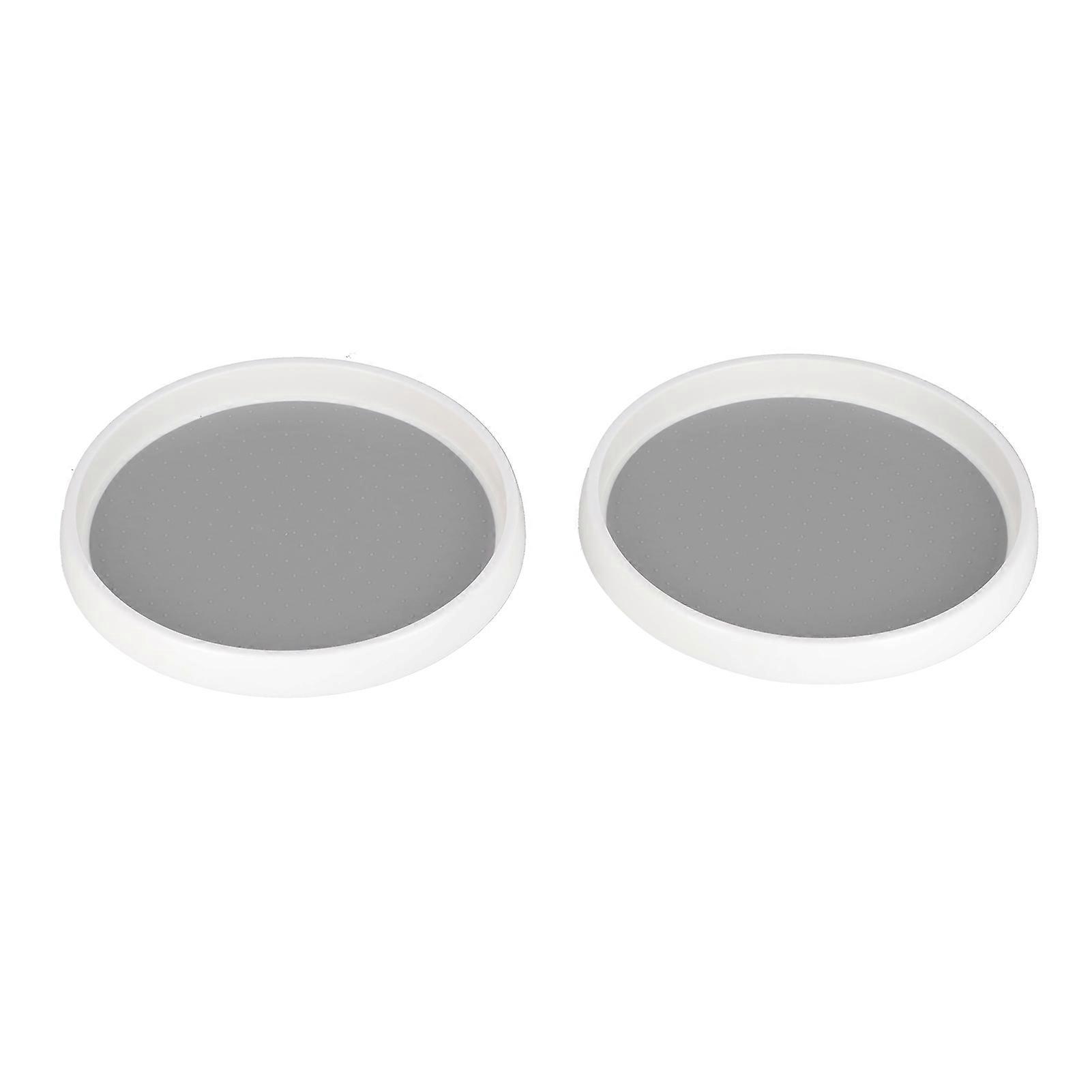 Cabinet Turntable Organizer Antislip Rotatable Storage Tray Multifunctional Rotating Spice Rack for Kitchen 2PCS Large Size