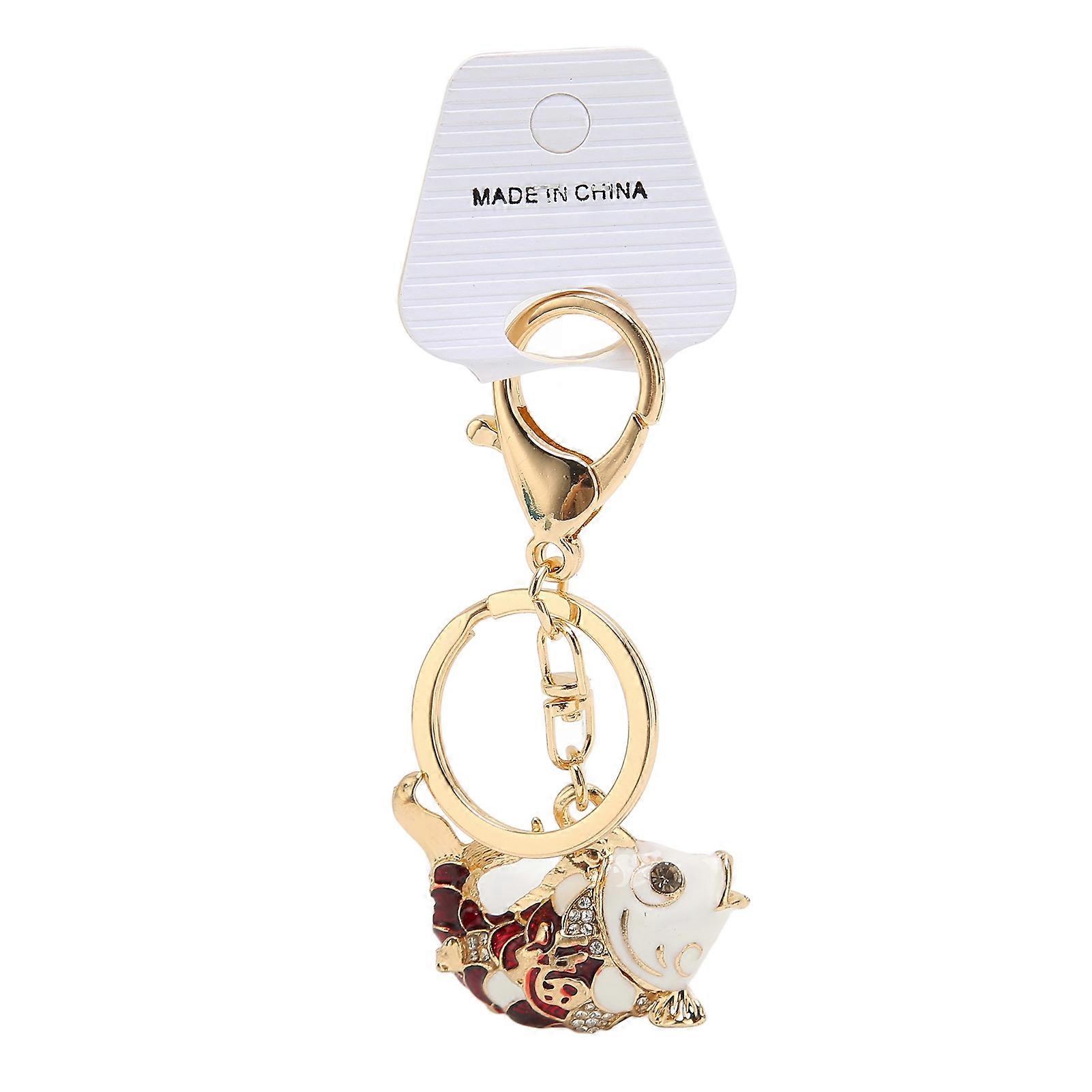 Goldfish Keychain: Good Luck Chinese Style Charm in Red