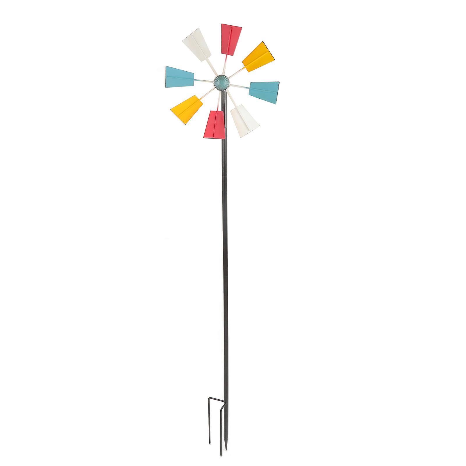 Garden Wind Spinner Iron Colored Weather Resistant Landscape Small Windmill for Landscape Decoration