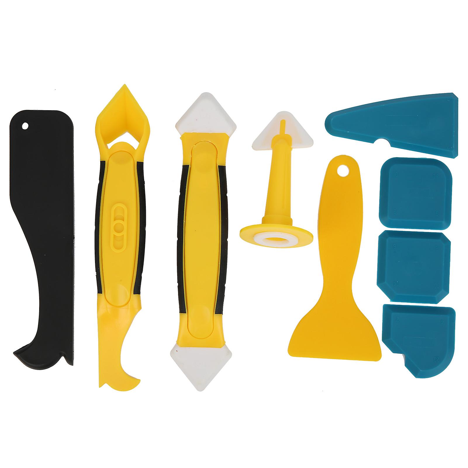 9Pcs Sealant, Caulking and Grout Scraper Tool Finishing Set for Bathroom, Window & Kitchen