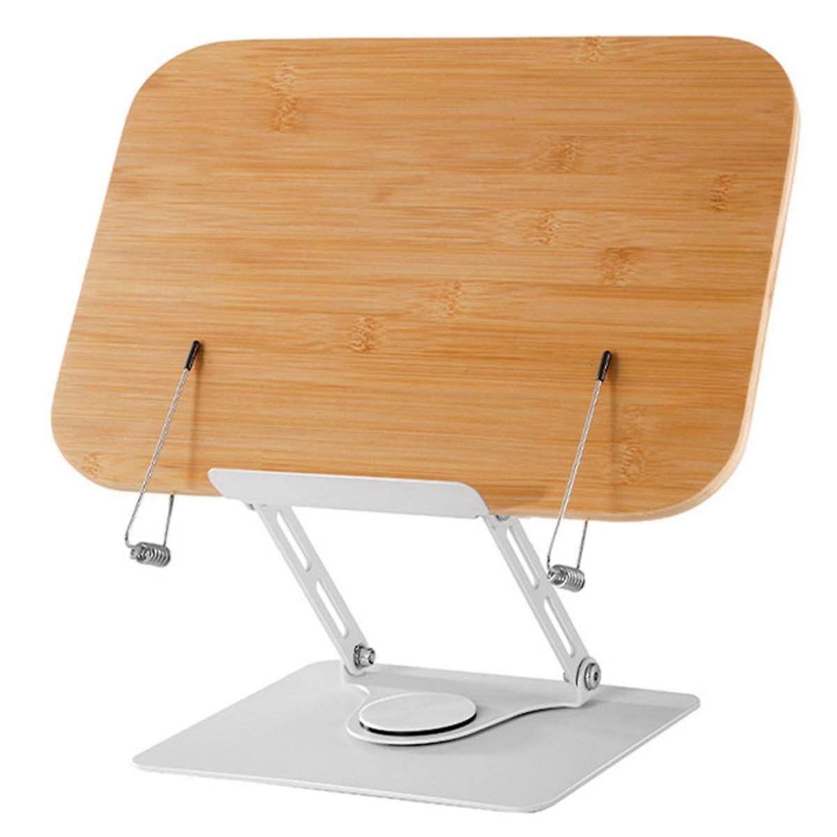 Book Stand for Reading-Adjustable Book Holder with 360Rotate Base & Foldable Desktop Stand Riser f