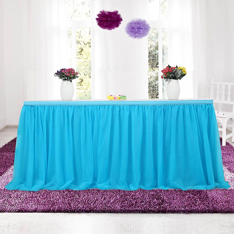 Wedding Decoration Tulle Table Skirt Solid Color Tableware Cloth
for Rectangle Round Table Party