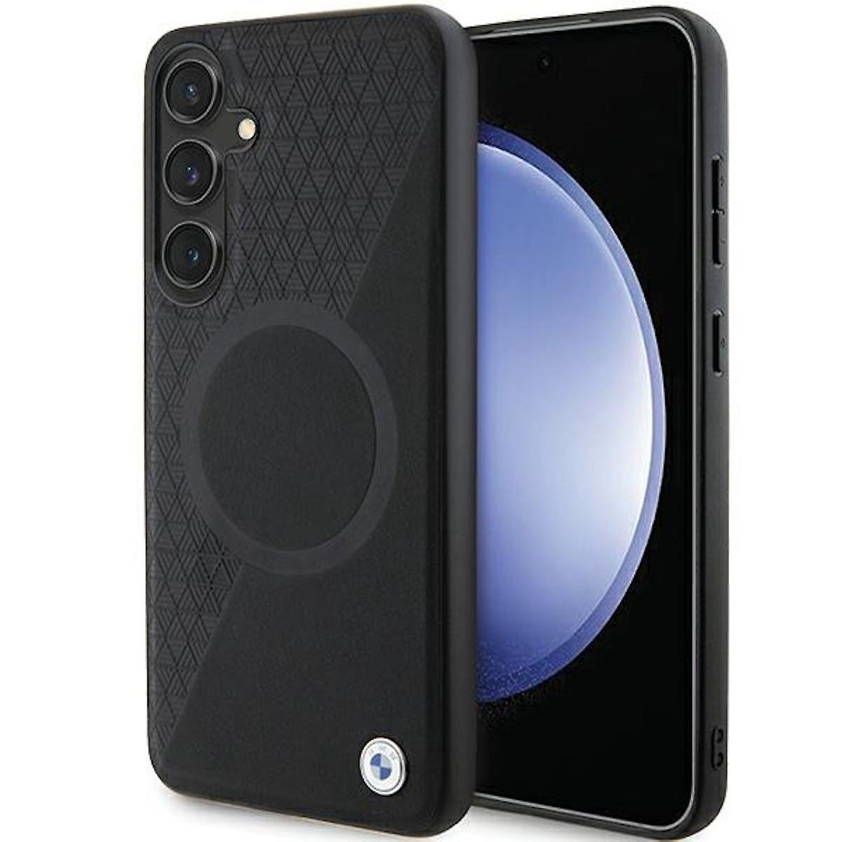 Samsung Galaxy S24 BMW Signature Leather Half Texture & Circle MagSafe