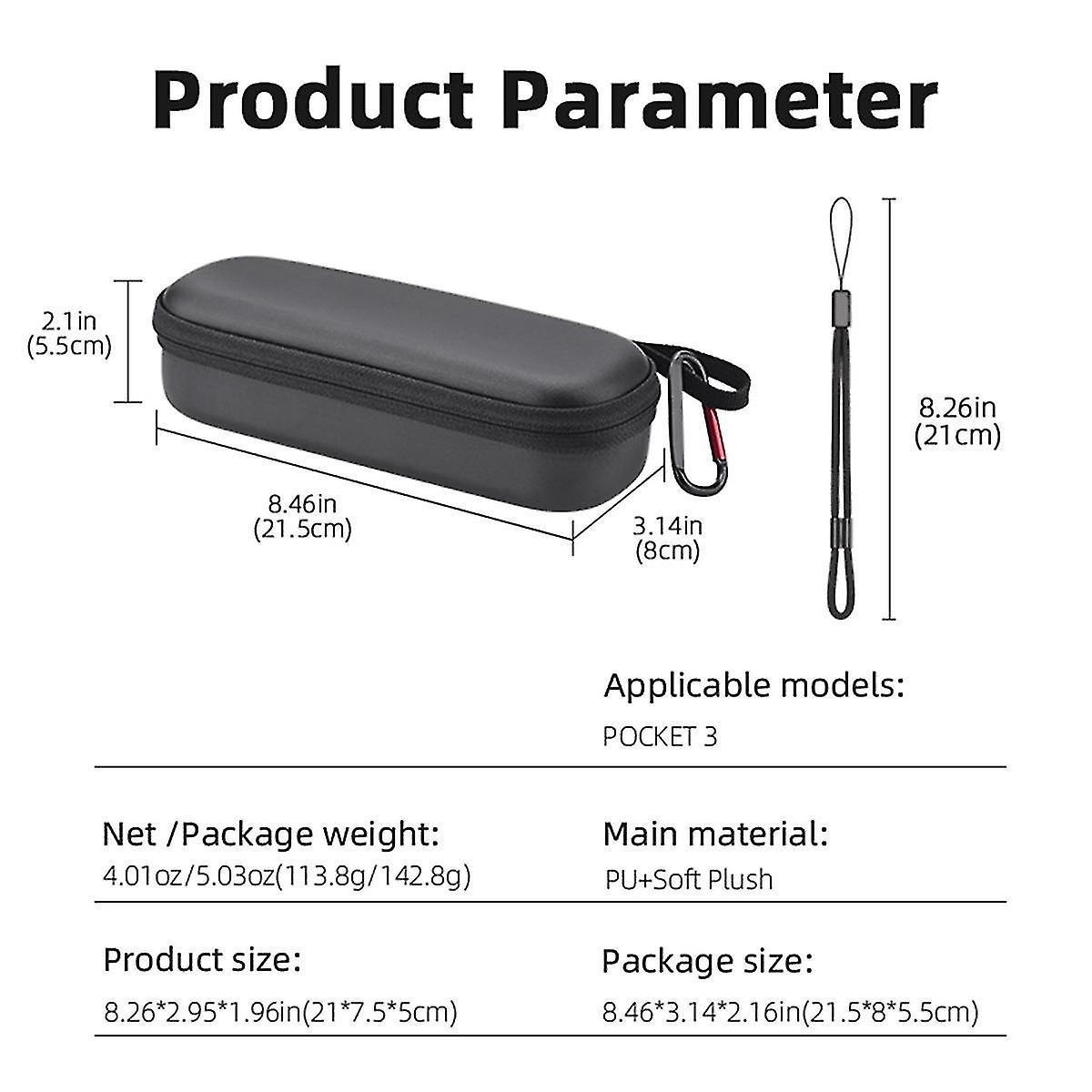 Portable Case For 3 Camera Handheld Gimbal Handle Storage Bag Shockproof Dust-proof Camera Protect Box Grey