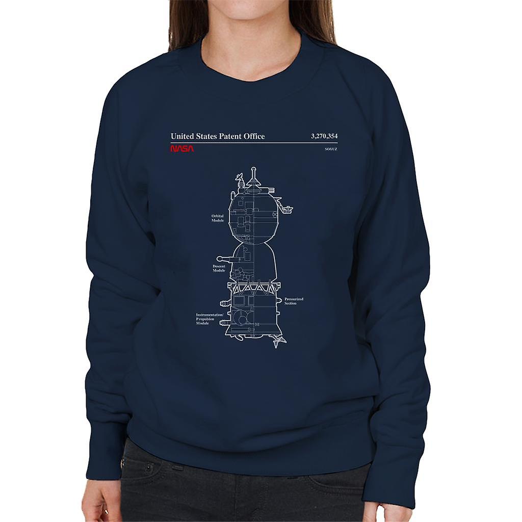NASA Soyuz Nave spațiale Blueprint femeii Sweatshirt