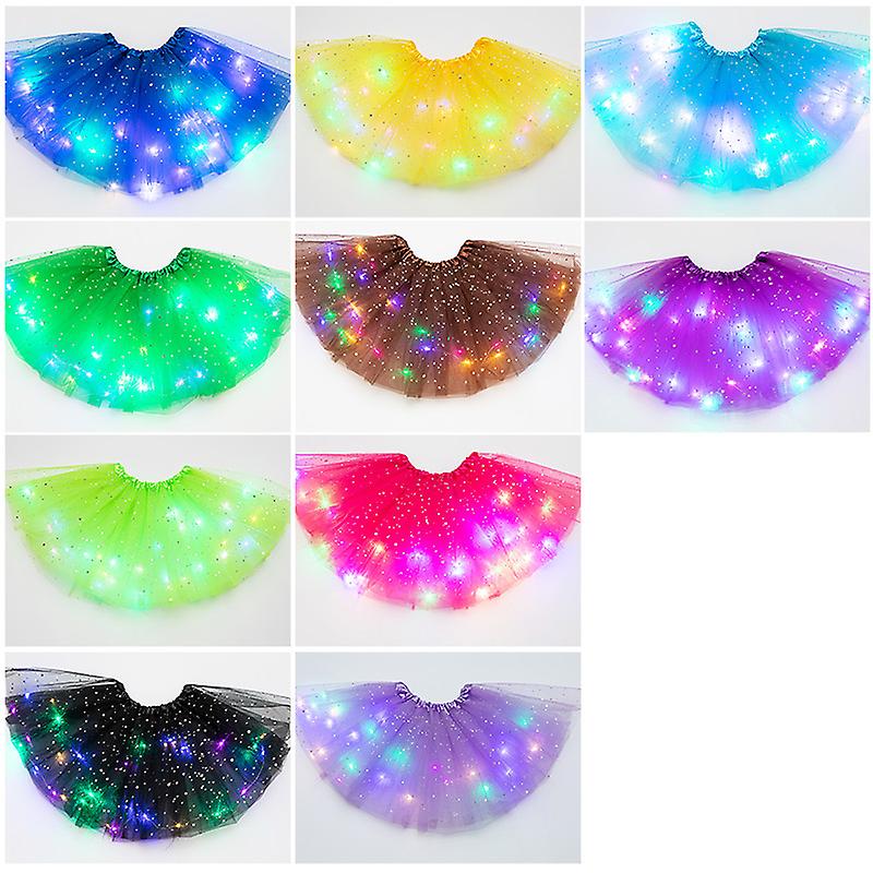 Princesse De Lumire Magique LED Danse Jupe Lumineux Fte De Nol Scne Tulle Ballet Fille Nouveau