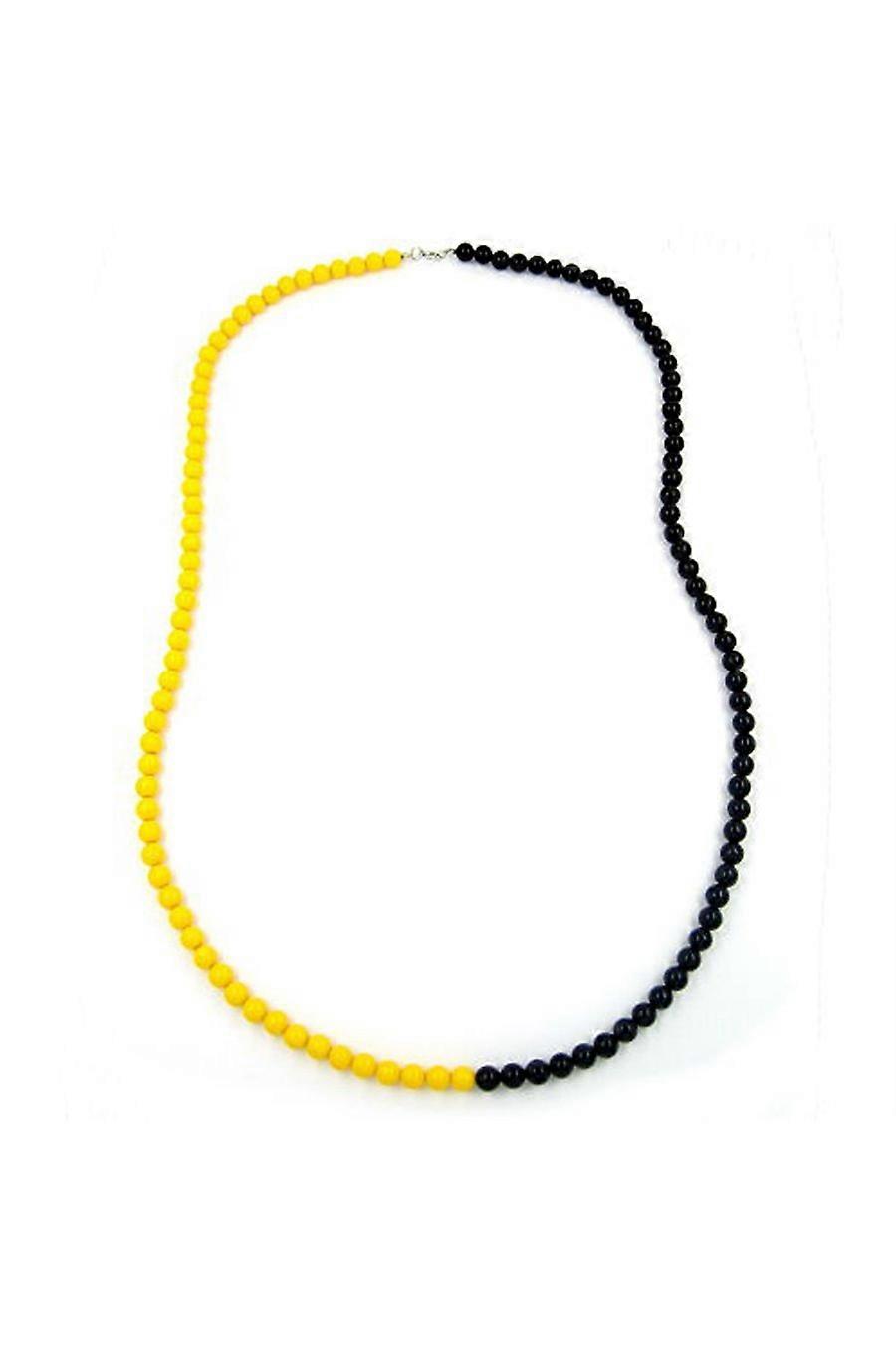 Necklace Beads 8mm Yellow-black 90cm - Gl02123
