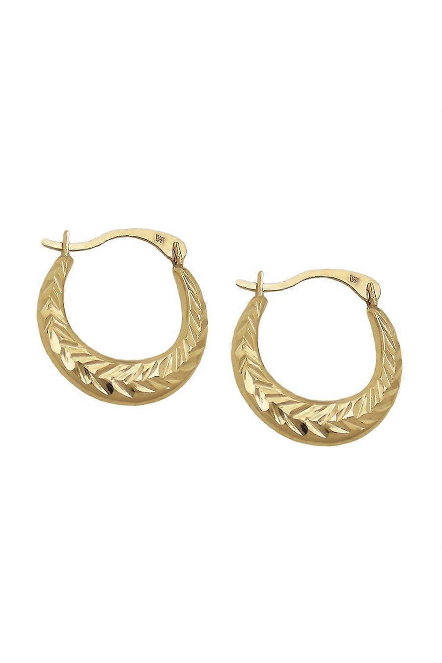 Hoop Earrings Polished With Cut 9k Gold - Gl431465
