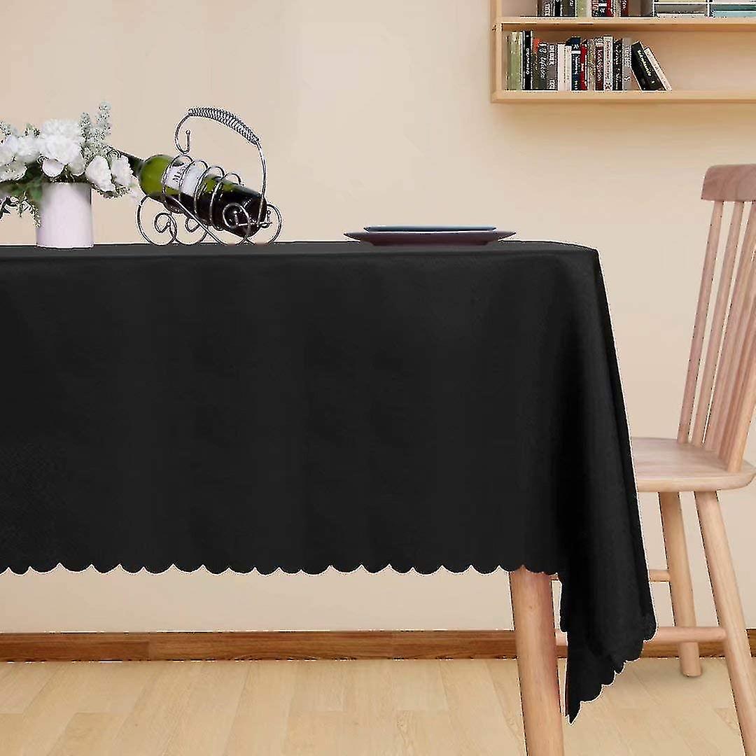 Rectangular Tablecloth - Washable Waterproof Microfiber Tablecloth For Banquet Kitchen Dining Room, Black