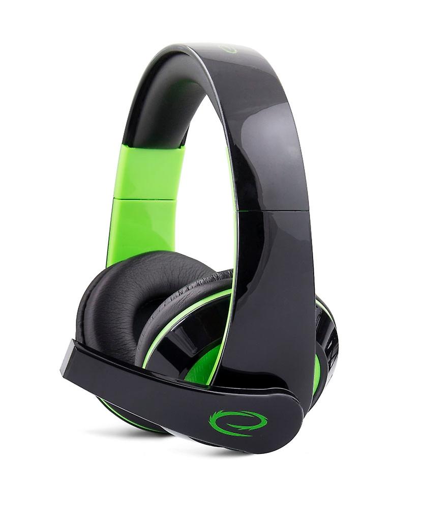 Fones de ouvido estéreo Esperanza com microfone para jogadores Condor Verde