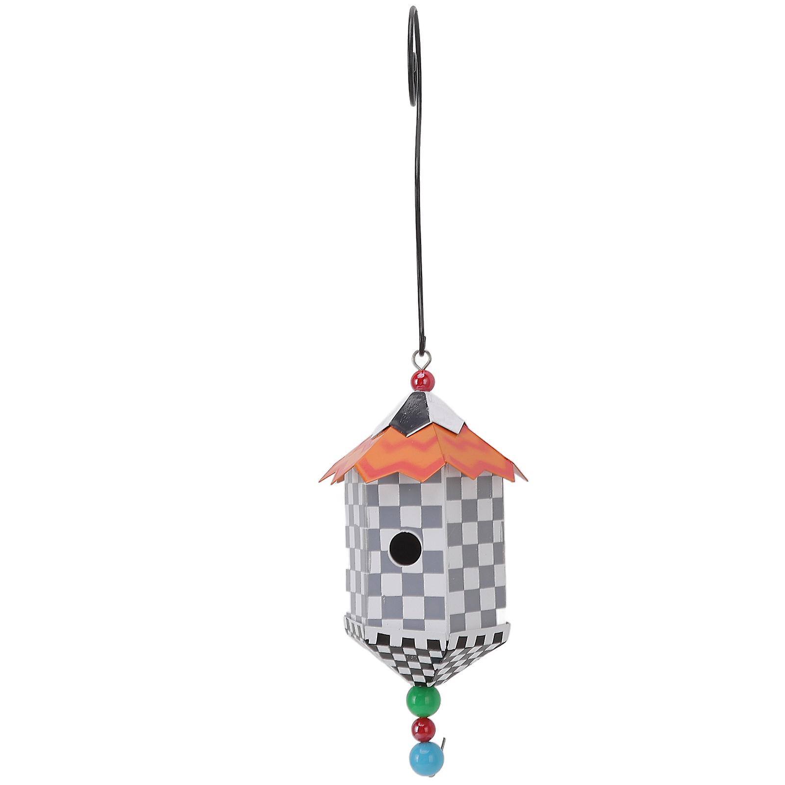Pendant Bird Feeder Hand Painted Pattern Waterproof Hanging Wild Bird Feeder Bird Nest for Garden Decoration Type C