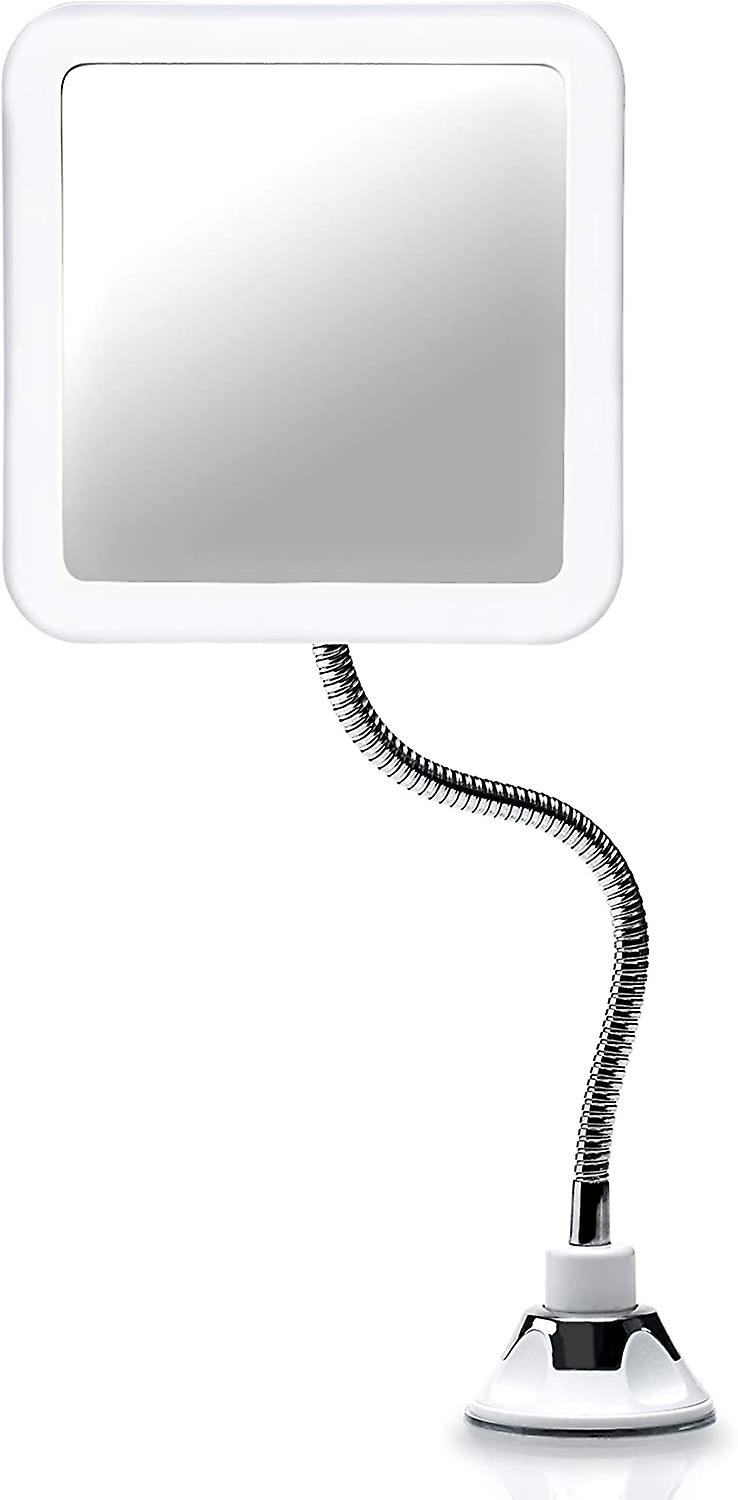 Flexible Magnifying Mirror with LED Light, 5x Magnification, Strong Suction Cup - Illuminated Makeup Mirror with Glare-Free Lighting (Mira +)