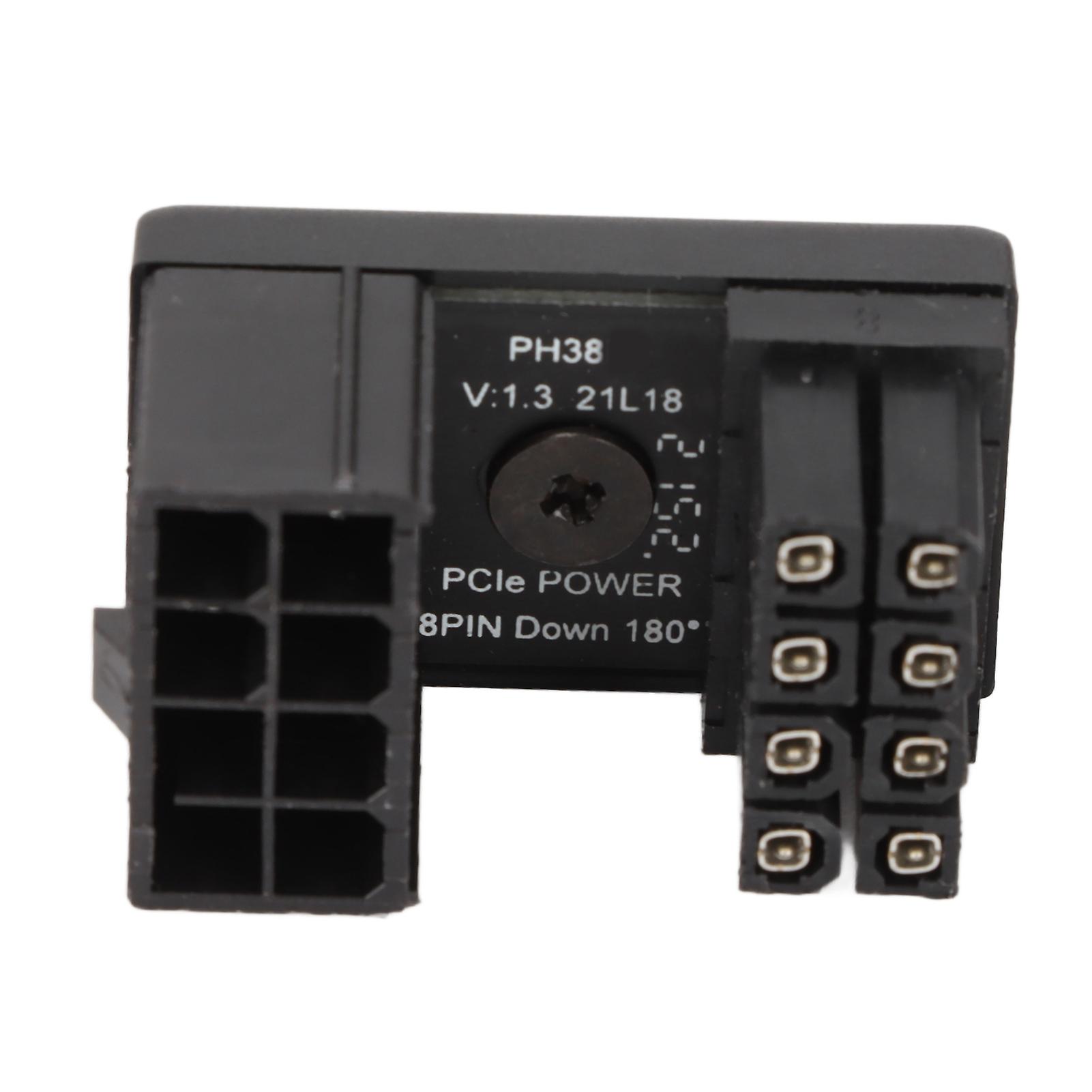 180 Degree Angled Adapter Welded Firmly 8Pin Female to 8pin Male Adapter with Insulation Shell for Desktops Graphics Card(PH38A+ 1PCS )