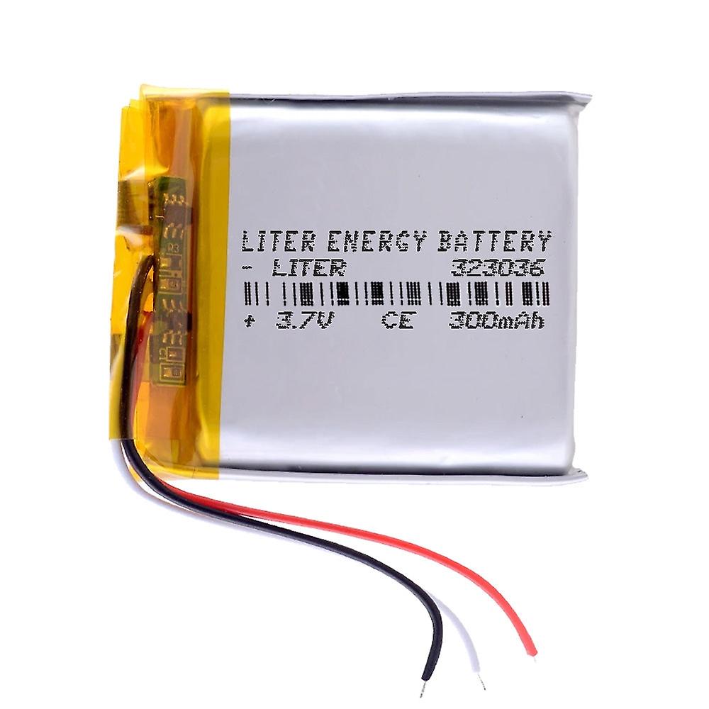 3-leder 323036 LiPo 3,7V 300mAh 1,11Wh 1S 5C Liter Energibatteri Oppladbart med PCM thermis