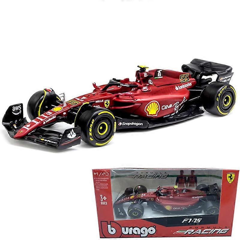 Burago 1:43 2022 Scuderia F1-75 #16 Leclerc #55 Sainz F1 Model Formula Car Static Simulation Diecast Collection Gift