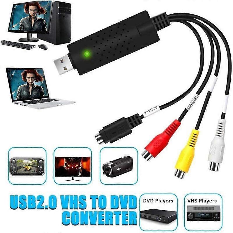 USB 2.0 Audio Video Converter, ny programvara för videoinspelningskort stöder VHS VCR DVD-videoadapter för Mac Windows 10, VHS-skanning och videoredigering