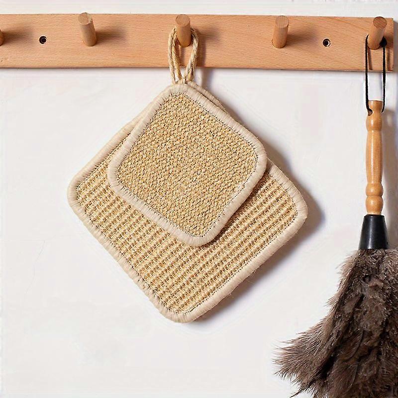 2-Piece Thickened Polyester Heat-Resistant Pot Holders - Anti-Scald Kitchen Table Mats For Pots, Cups & Bowls
