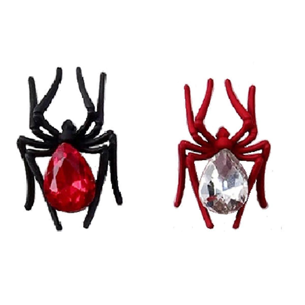 Finished Product Spider Ornaments Retro Alloy Studded Manicure Decoration Black & Red
