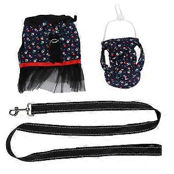 Pet Pig Vest Harness Skrits with Leash Cap Pigs Escape?Proof Walking Dress Harness StrapBlue M