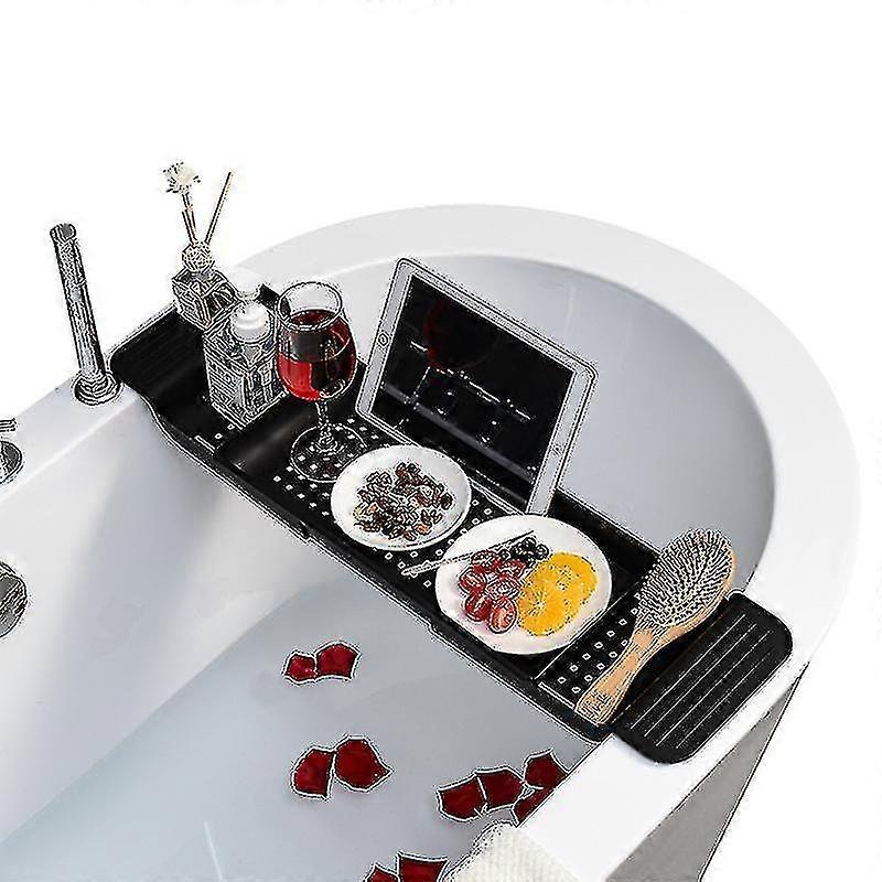 حمام الجرف حوض الاستحمام صينية قابل للتعديل حوض استحمام صينية قابلة للتوسيع رف التخزين حوض استحمام تلسكوبي رف التخزين