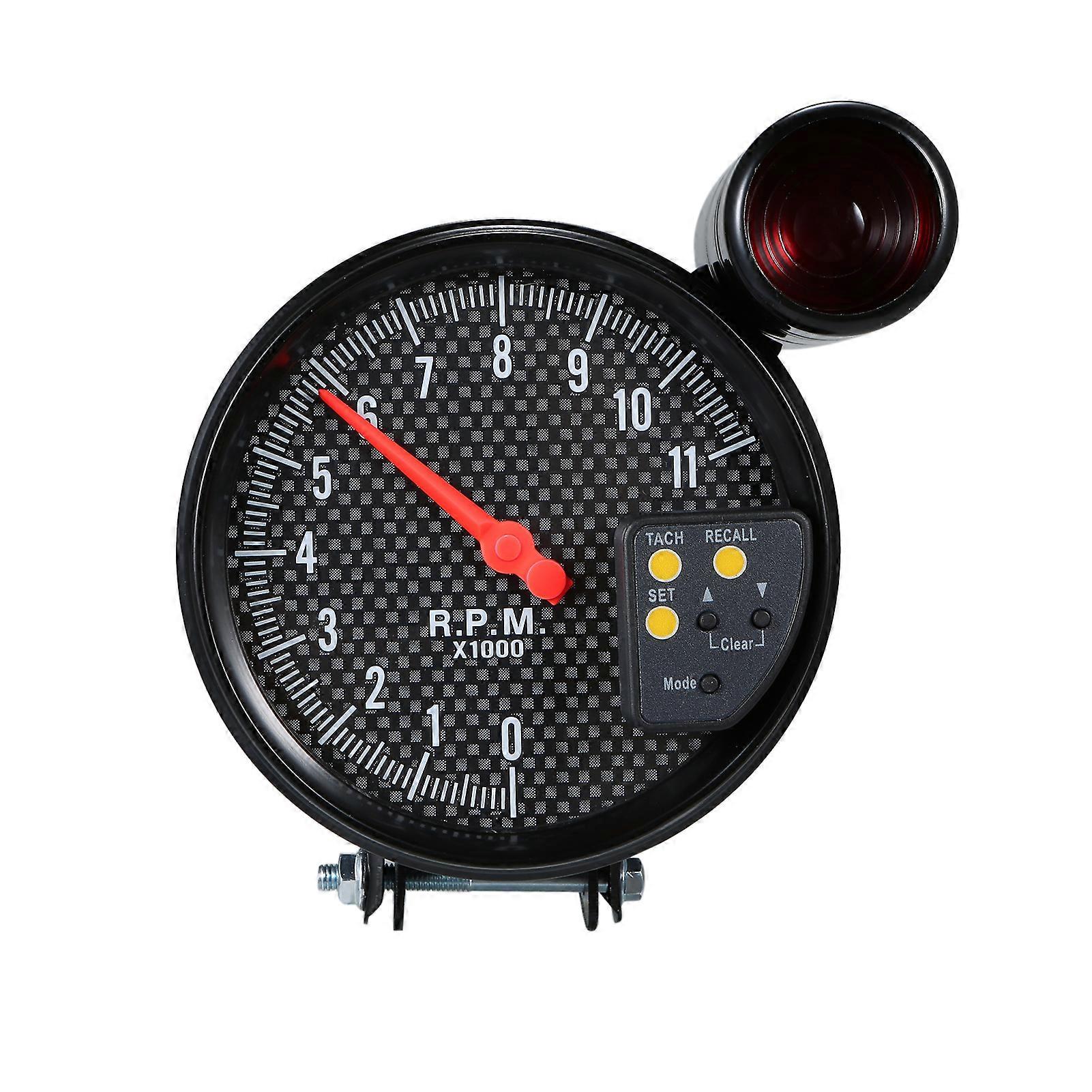 5 Inch Diameter Tachometer Carbon Fiber Face 7 Colors Optional With LED Pointer